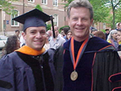 Juan Pablo and Prof. Deason at Juan's Doctoral Graduation in 2000