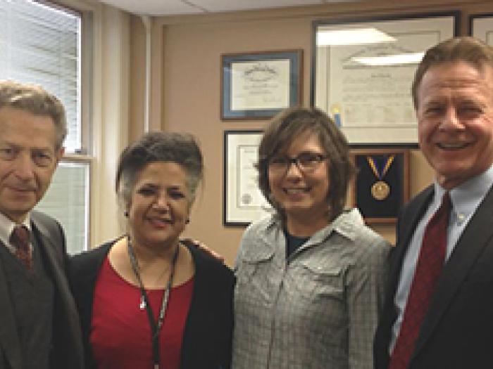 EEMI staff meet with Dr. Jehan El-Bayoumi Director, Rodham Institute.